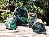 Natural Botryoidal Malachite Specimens x 4 From Congo