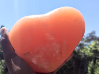 Polished Orange Twist Calcite Standing Free Form x 1 From Madagascar