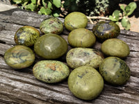 Polished Green Opal Palm Stones x 12 From Antsirabe, Madagascar