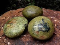 Polished Green Opal Palm Stones x 12 From Antsirabe, Madagascar