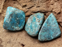 Polished Shattuckite with Azurite and Chrysocolla Free Forms x 12 From Congo