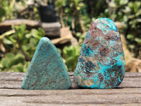 Polished Shattuckite with Azurite and Chrysocolla Free Forms x 12 From Congo