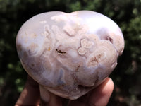 Polished Flower Agate Gemstone Hearts x 6 From Antsahalova, Madagascar