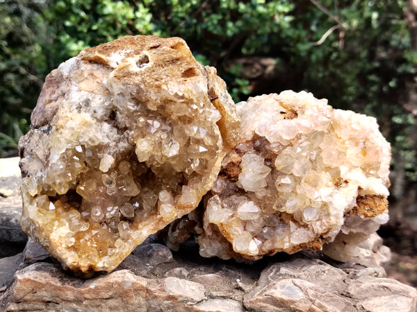 Natural Limonite Quartz Clusters x 4 From Solwezi, Zambia