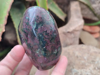 Polished Ruby Corundum In Chrome Verdite Standing Free Forms x 6 From Zimbabwe