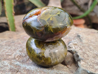 Polished Green Opal Palm Stones x 12 From Antsirabe, Madagascar