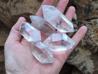 Polished Double Terminated Clear Quartz Crystals x 12 From Madagascar