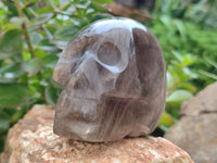 Polished Smokey Quartz Skulls x 2 From Madagascar