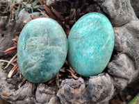 Polished Amazonite Palm Stones x 12 from Madagascar