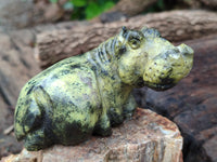 Hand Made Leopard Stone Hippo Carvings x 4 From Zimbabwe