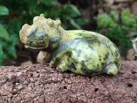 Hand Made Leopard Stone Hippo Carvings x 4 From Zimbabwe