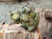 Hand Made Leopard Stone Hippo Carvings x 4 From Zimbabwe