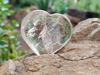 Polished Clear Quartz Gemstone Hearts x 12 From Madagascar