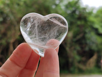 Polished Clear Quartz Gemstone Hearts x 12 From Madagascar