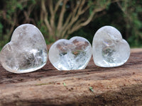 Polished Clear Quartz Gemstone Hearts x 12 From Madagascar