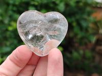 Polished Clear Quartz Gemstone Hearts x 12 From Madagascar