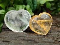 Polished Clear Quartz Gemstone Hearts x 12 From Madagascar