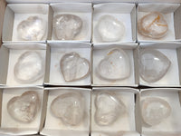 Polished Clear Quartz Gemstone Hearts x 12 From Madagascar