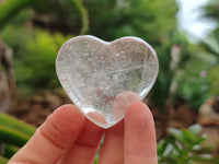 Polished Clear Quartz Gemstone Hearts x 12 From Madagascar