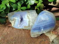 Polished Blue Lace Agate Geodes x 12 From Nsanje, Malawi