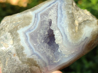 Polished Blue Lace Agate Geodes x 12 From Nsanje, Malawi