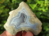 Polished Blue Lace Agate Geodes x 12 From Nsanje, Malawi