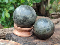 Polished Pharaoh Stone Spheres x 2 From Zimbabwe