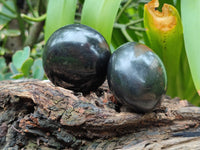 Polished Black Basalt Palm Stones x 12 From Antsirabe, Madagascar