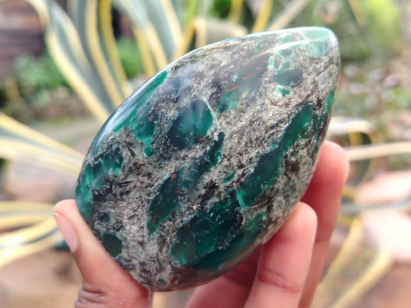 Polished Rare Emerald Mica In Matrix Standing Free Forms x 3 From Mutoko, Zimbabwe