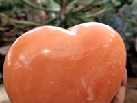 Polished Orange Twist Calcite Gemstone Hearts x 3 From Madagascar