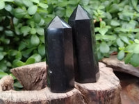 Polished Black Basalt Points x 12 From Antsirabe, Madagascar