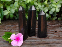 Polished Black Basalt Points x 12 From Antsirabe, Madagascar