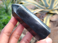 Polished Black Basalt Points x 12 From Antsirabe, Madagascar