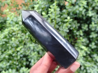 Polished Black Basalt Points x 12 From Antsirabe, Madagascar