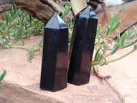 Polished Black Basalt Points x 12 From Antsirabe, Madagascar