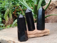 Polished Black Basalt Points x 12 From Antsirabe, Madagascar