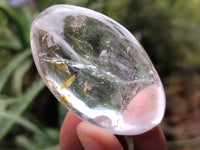 Polished Clear Quartz Palm Stones x 12 From Madagascar