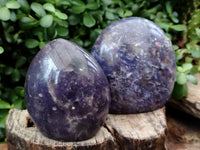 Polished Lepidolite Standing Free Forms x 2 From Ambatondrazaka, Madagascar