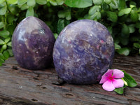 Polished Lepidolite Standing Free Forms x 2 From Ambatondrazaka, Madagascar