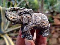 Hand Made Assortment Of Stone Elephant Carvings x 6 From Southern Africa