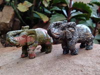 Hand Made Assortment Of Stone Elephant Carvings x 6 From Southern Africa