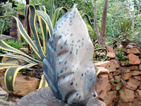 Polished Blue Spinel Spotted Quartz Flame Sculpture x 1 From Madagascar