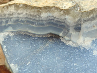 Natural Blue Lace Agate Geode Specimens x 2 From Malawi