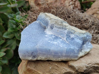 Natural Blue Lace Agate Geode Specimens x 2 From Malawi