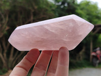 Polished Double Terminated Rose Quartz Points x 4 From Ambatondrazaka, Madagascar