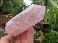 Polished Double Terminated Rose Quartz Points x 4 From Ambatondrazaka, Madagascar