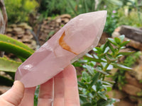 Polished Double Terminated Rose Quartz Points x 4 From Ambatondrazaka, Madagascar