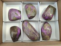 Polished Stichtite Standing Free Forms x 6 From Barberton, South Africa