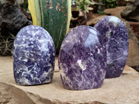 Polished Lepidolite Standing Free Forms x 6 From Ambatondrazaka, Madagascar