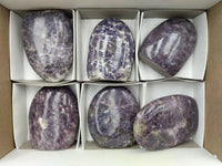 Polished Lepidolite Standing Free Forms x 6 From Ambatondrazaka, Madagascar